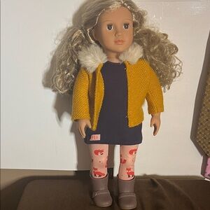 😄Our Generation doll dresses boots standing